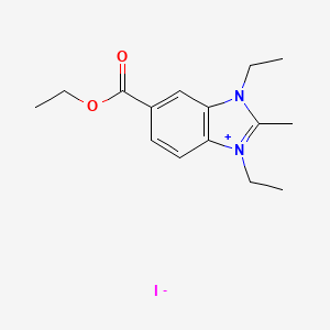 5-(ethoxycarbonyl)-1,3-diethyl-2-methyl-1H-3,1-benzimidazol-3-ium iodide