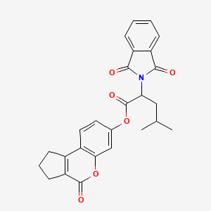 4-oxo-1,2,3,4-tetrahydrocyclopenta[c]chromen-7-yl 2-(1,3-dioxo-1,3-dihydro-2H-isoindol-2-yl)-4-methylpentanoate