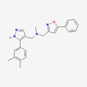 molecular formula C23H24N4O B5062720 1-[3-(3,4-dimethylphenyl)-1H-pyrazol-4-yl]-N-methyl-N-[(5-phenyl-3-isoxazolyl)methyl]methanamine 