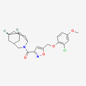 molecular formula C22H25ClN2O4 B5062743 (1R*,3S*,6R*,8S*)-4-({5-[(2-chloro-4-methoxyphenoxy)methyl]-3-isoxazolyl}carbonyl)-4-azatricyclo[4.3.1.1~3,8~]undecane 