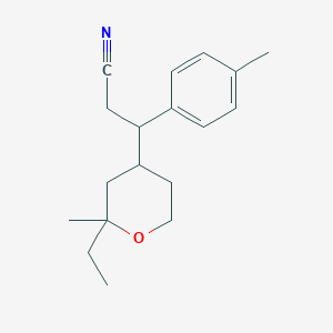 molecular formula C18H25NO B5062766 3-(2-ethyl-2-methyltetrahydro-2H-pyran-4-yl)-3-(4-methylphenyl)propanenitrile 