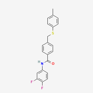 molecular formula C21H17F2NOS B5062783 N-(3,4-difluorophenyl)-4-{[(4-methylphenyl)thio]methyl}benzamide 
