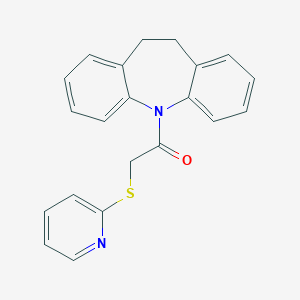 molecular formula C21H18N2OS B506279 1-(5,6-Dihydrobenzo[b][1]benzazepin-11-yl)-2-pyridin-2-ylsulfanylethanone CAS No. 385389-60-6
