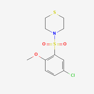 molecular formula C11H14ClNO3S2 B5062791 4-[(5-chloro-2-methoxyphenyl)sulfonyl]thiomorpholine 