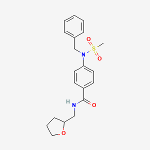 molecular formula C20H24N2O4S B5062802 4-[benzyl(methylsulfonyl)amino]-N-(tetrahydro-2-furanylmethyl)benzamide 