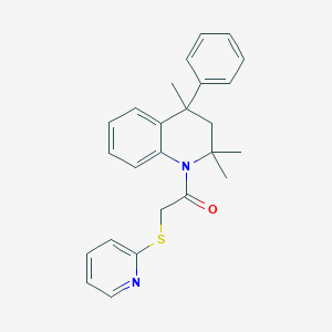 molecular formula C25H26N2OS B506281 2-(pyridin-2-ylsulfanyl)-1-(2,2,4-trimethyl-4-phenyl-3,4-dihydroquinolin-1(2H)-yl)ethanone CAS No. 371210-94-5