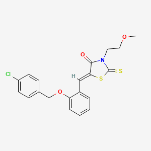 molecular formula C20H18ClNO3S2 B5062817 5-{2-[(4-chlorobenzyl)oxy]benzylidene}-3-(2-methoxyethyl)-2-thioxo-1,3-thiazolidin-4-one 