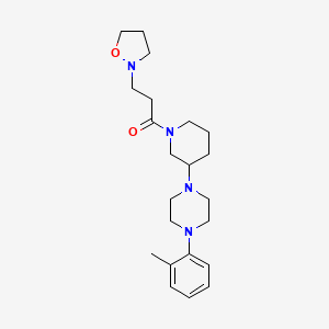 molecular formula C22H34N4O2 B5062824 1-{1-[3-(2-isoxazolidinyl)propanoyl]-3-piperidinyl}-4-(2-methylphenyl)piperazine 