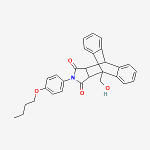 molecular formula C29H27NO4 B5062842 17-(4-butoxyphenyl)-1-(hydroxymethyl)-17-azapentacyclo[6.6.5.0~2,7~.0~9,14~.0~15,19~]nonadeca-2,4,6,9,11,13-hexaene-16,18-dione 