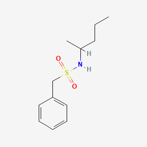 molecular formula C12H19NO2S B5062863 N-(1-methylbutyl)-1-phenylmethanesulfonamide 