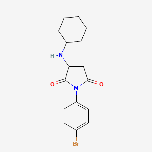 molecular formula C16H19BrN2O2 B5062870 1-(4-bromophenyl)-3-(cyclohexylamino)-2,5-pyrrolidinedione 