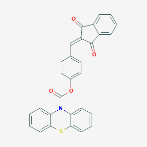 molecular formula C29H17NO4S B506288 4-[(1,3-dioxo-1,3-dihydro-2H-inden-2-ylidene)methyl]phenyl 10H-phenothiazine-10-carboxylate CAS No. 371144-62-6