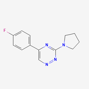 molecular formula C13H13FN4 B5062884 5-(4-fluorophenyl)-3-(1-pyrrolidinyl)-1,2,4-triazine 