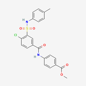 molecular formula C22H19ClN2O5S B5062899 methyl 4-[(4-chloro-3-{[(4-methylphenyl)amino]sulfonyl}benzoyl)amino]benzoate 