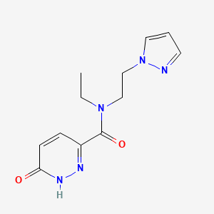 molecular formula C12H15N5O2 B5062907 N-ethyl-6-oxo-N-[2-(1H-pyrazol-1-yl)ethyl]-1,6-dihydro-3-pyridazinecarboxamide 
