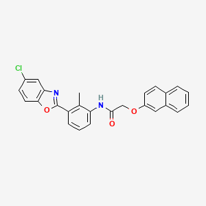 molecular formula C26H19ClN2O3 B5062931 N-[3-(5-chloro-1,3-benzoxazol-2-yl)-2-methylphenyl]-2-(2-naphthyloxy)acetamide 