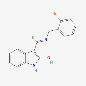 molecular formula C16H13BrN2O B5062933 3-{[(2-bromobenzyl)amino]methylene}-1,3-dihydro-2H-indol-2-one 