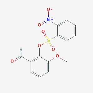 molecular formula C14H11NO7S B5062939 2-formyl-6-methoxyphenyl 2-nitrobenzenesulfonate 
