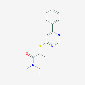 molecular formula C17H21N3OS B5062942 N,N-diethyl-2-[(6-phenyl-4-pyrimidinyl)thio]propanamide 