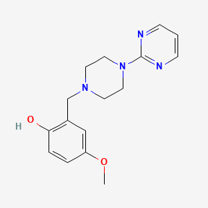molecular formula C16H20N4O2 B5062957 4-methoxy-2-{[4-(2-pyrimidinyl)-1-piperazinyl]methyl}phenol 