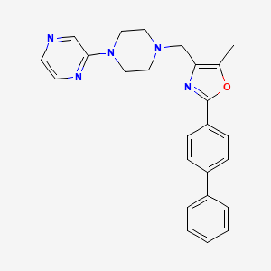 molecular formula C25H25N5O B5062963 2-(4-{[2-(4-biphenylyl)-5-methyl-1,3-oxazol-4-yl]methyl}-1-piperazinyl)pyrazine 