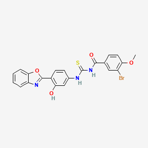 molecular formula C22H16BrN3O4S B5062968 N-({[4-(1,3-benzoxazol-2-yl)-3-hydroxyphenyl]amino}carbonothioyl)-3-bromo-4-methoxybenzamide 