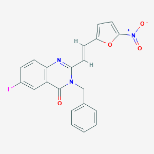 molecular formula C21H14IN3O4 B506298 3-benzyl-2-(2-{5-nitro-2-furyl}vinyl)-6-iodo-4(3H)-quinazolinone CAS No. 384374-16-7