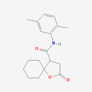 molecular formula C18H23NO3 B506299 N-(2,5-dimethylphenyl)-2-oxo-1-oxaspiro[4.5]decane-4-carboxamide 