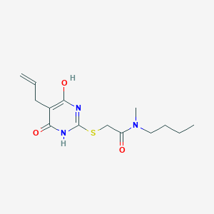 molecular formula C14H21N3O3S B506300 N-butyl-2-{[4-hydroxy-6-oxo-5-(prop-2-en-1-yl)-1,6-dihydropyrimidin-2-yl]sulfanyl}-N-methylacetamide 