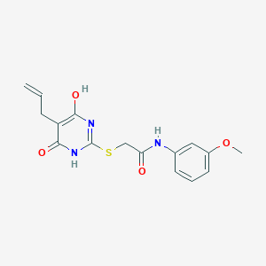 molecular formula C16H17N3O4S B506301 2-[(5-allyl-4-hydroxy-6-oxo-1,6-dihydro-2-pyrimidinyl)sulfanyl]-N-(3-methoxyphenyl)acetamide 