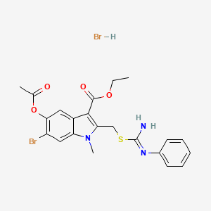 molecular formula C22H23Br2N3O4S B5063018 ethyl 5-(acetyloxy)-2-({[anilino(imino)methyl]thio}methyl)-6-bromo-1-methyl-1H-indole-3-carboxylate hydrobromide 