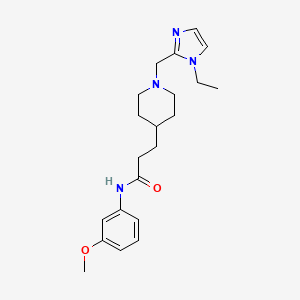 molecular formula C21H30N4O2 B5063049 3-{1-[(1-ethyl-1H-imidazol-2-yl)methyl]-4-piperidinyl}-N-(3-methoxyphenyl)propanamide 