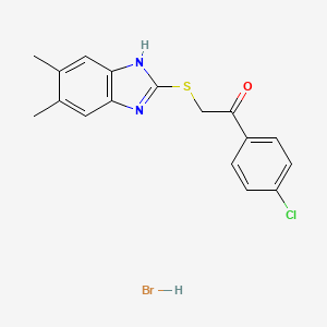 1-(4-chlorophenyl)-2-[(5,6-dimethyl-1H-benzimidazol-2-yl)thio]ethanone hydrobromide
