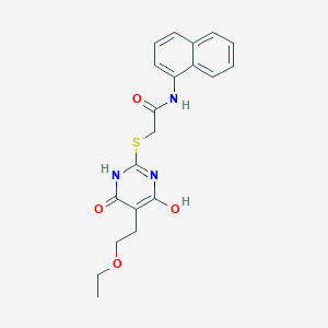 molecular formula C20H21N3O4S B506306 2-{[5-(2-ethoxyethyl)-4-hydroxy-6-oxo-1,6-dihydropyrimidin-2-yl]sulfanyl}-N-(naphthalen-1-yl)acetamide 