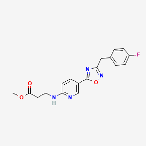 molecular formula C18H17FN4O3 B5063079 methyl N-{5-[3-(4-fluorobenzyl)-1,2,4-oxadiazol-5-yl]-2-pyridinyl}-beta-alaninate 