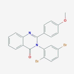 molecular formula C21H14Br2N2O2 B506308 3-(2,5-Dibromophenyl)-2-(4-methoxyphenyl)quinazolin-4-one CAS No. 488804-20-2