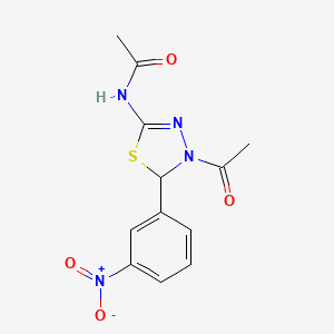 N-[4-acetyl-5-(3-nitrophenyl)-4,5-dihydro-1,3,4-thiadiazol-2-yl]acetamide