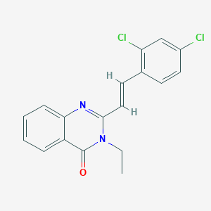 molecular formula C18H14Cl2N2O B506312 2-[2-(2,4-dichlorophenyl)vinyl]-3-ethyl-4(3H)-quinazolinone CAS No. 488715-48-6