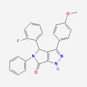 molecular formula C24H18FN3O2 B5063130 4-(2-fluorophenyl)-3-(4-methoxyphenyl)-5-phenyl-4,5-dihydropyrrolo[3,4-c]pyrazol-6(1H)-one CAS No. 6166-77-4
