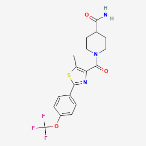 molecular formula C18H18F3N3O3S B5063137 1-({5-methyl-2-[4-(trifluoromethoxy)phenyl]-1,3-thiazol-4-yl}carbonyl)-4-piperidinecarboxamide 