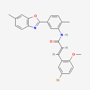 3-(5-bromo-2-methoxyphenyl)-N-[2-methyl-5-(6-methyl-1,3-benzoxazol-2-yl)phenyl]acrylamide
