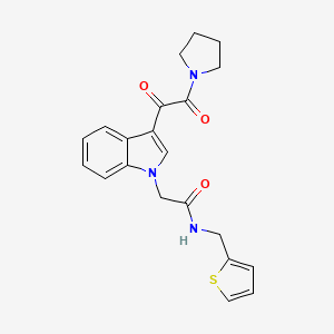 molecular formula C21H21N3O3S B5063159 2-{3-[oxo(1-pyrrolidinyl)acetyl]-1H-indol-1-yl}-N-(2-thienylmethyl)acetamide 