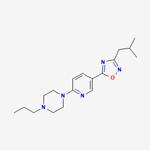 molecular formula C18H27N5O B5063173 1-[5-(3-isobutyl-1,2,4-oxadiazol-5-yl)-2-pyridinyl]-4-propylpiperazine 
