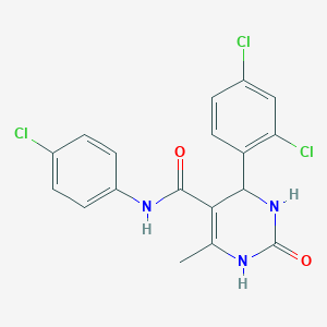 molecular formula C18H14Cl3N3O2 B5063193 N-(4-chlorophenyl)-4-(2,4-dichlorophenyl)-6-methyl-2-oxo-1,2,3,4-tetrahydro-5-pyrimidinecarboxamide 