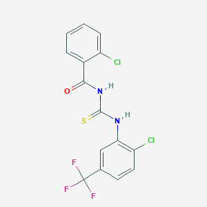 molecular formula C15H9Cl2F3N2OS B5063201 2-chloro-N-({[2-chloro-5-(trifluoromethyl)phenyl]amino}carbonothioyl)benzamide 