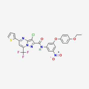 molecular formula C26H17ClF3N5O5S B5063217 3-chloro-N-[3-(4-ethoxyphenoxy)-5-nitrophenyl]-5-(2-thienyl)-7-(trifluoromethyl)pyrazolo[1,5-a]pyrimidine-2-carboxamide CAS No. 5673-65-4