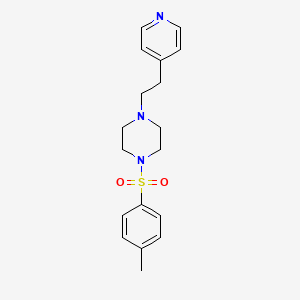 molecular formula C18H23N3O2S B5063229 1-[(4-methylphenyl)sulfonyl]-4-[2-(4-pyridinyl)ethyl]piperazine 
