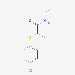 molecular formula C11H14ClNOS B5063285 2-[(4-chlorophenyl)thio]-N-ethylpropanamide 