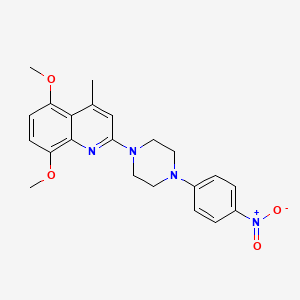 molecular formula C22H24N4O4 B5063304 5,8-dimethoxy-4-methyl-2-[4-(4-nitrophenyl)-1-piperazinyl]quinoline 