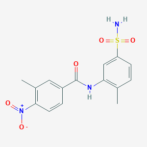 molecular formula C15H15N3O5S B506333 3-methyl-N-(2-methyl-5-sulfamoylphenyl)-4-nitrobenzamide 